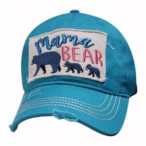 Mama Bear Distressed Style Solid Back Cap Hat NEW